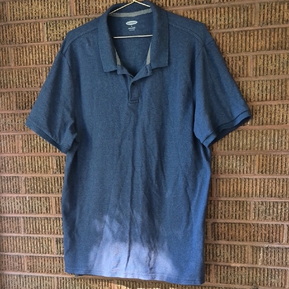 Old Navy Men's Heather Blue Polo Shirt